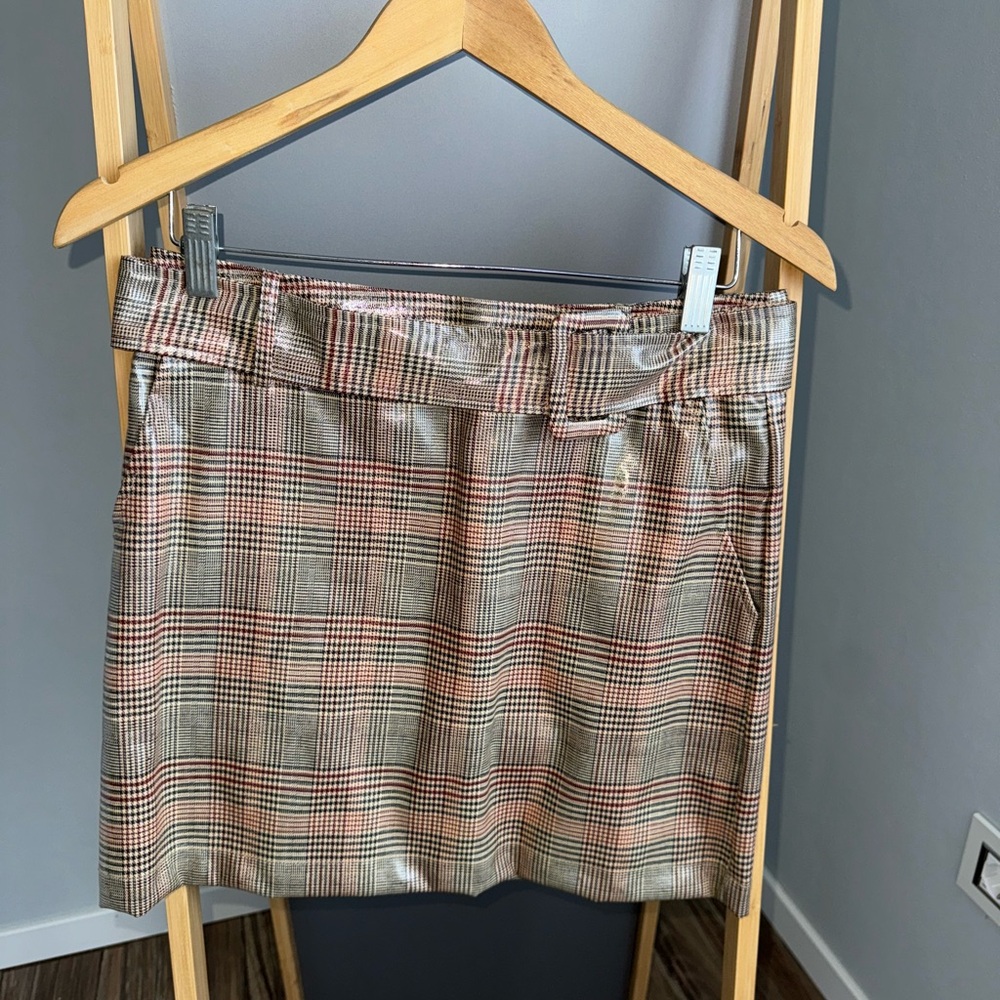 Plaid Mini Skirt with Subtle Pink Accents